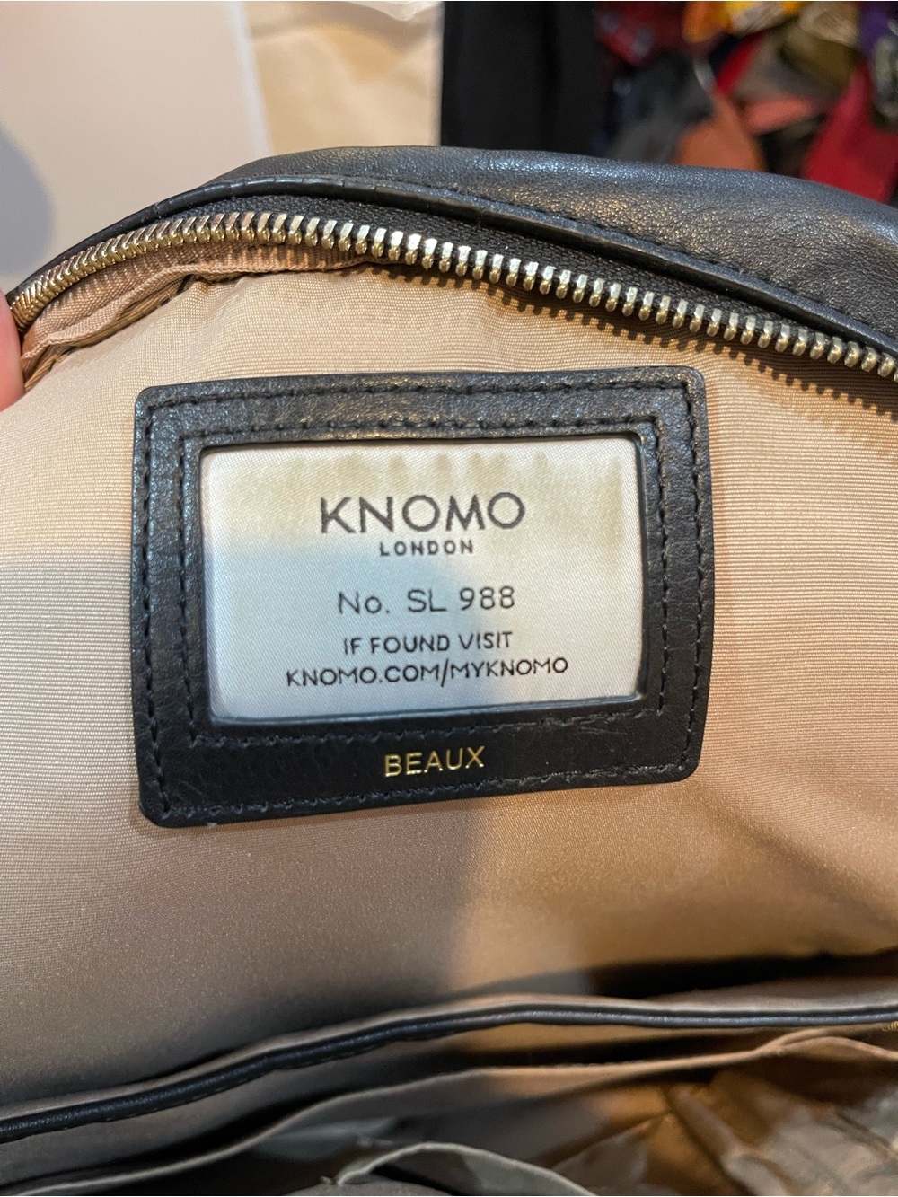 KNOMO Black Leather Backpack — Sleek Women's Everyday Carry - Picture 3 of 5